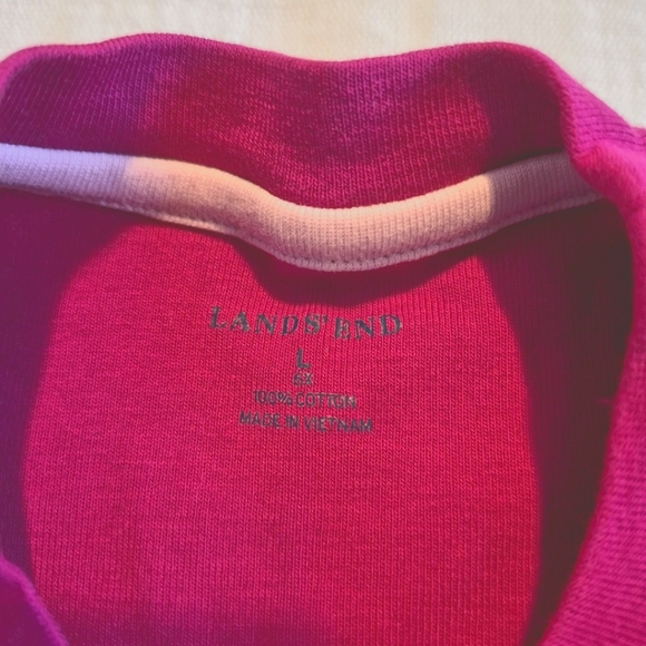 Lands' End girls size 6X raspberry pink long sleeve shirt with house in shoe - Picture 3 of 5